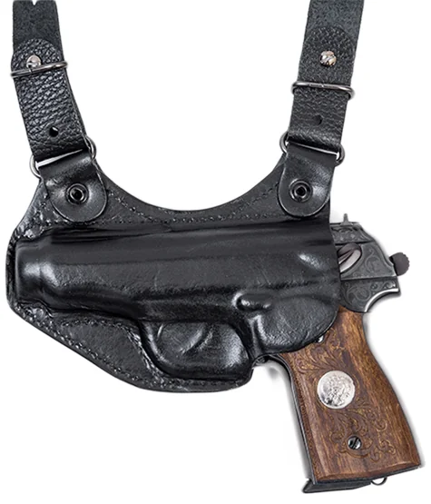 Кобура наплечная мод. T1M Colt-1911 горизонтального ношения  / кожа / черный (Хольстер)